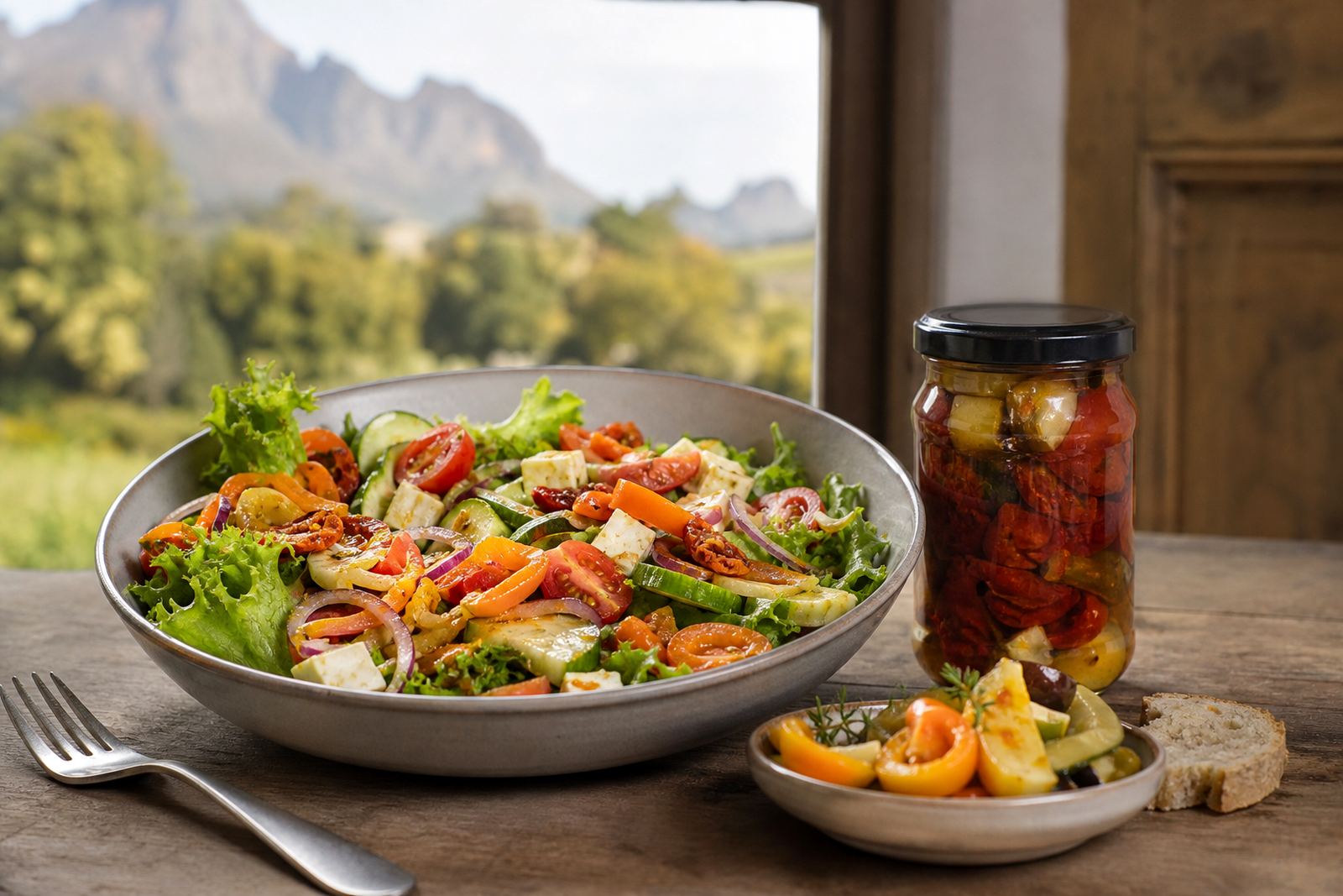 Salad Lifted With Pickles